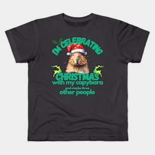 Celebrating Christmas With My Capybara Kids T-Shirt